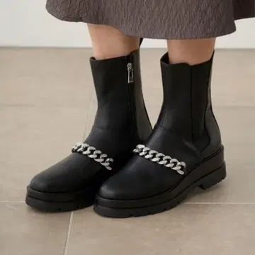 새상품급 CELFORD 비쥬가 달린 사이드 고어 부츠 셀포드 통굽