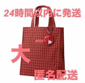 familiar 패밀리아 토트백 빨간색 깅엄 체크 체크 대