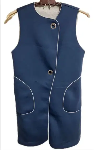 새상품급 앙리크 오 블루 소프트 종이상자 파이핑 악센트 베스트