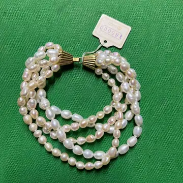 진주 다층 팔찌 골드 클로징