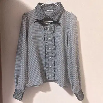 Pal elfy 하운드투스 체크 패턴 블라우스