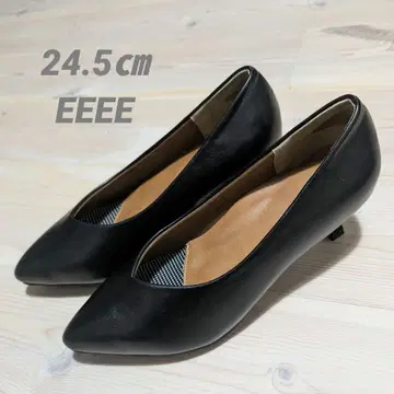 [ 새상품 ] 블랙 스틸레토 펌프스 24.5cm EEEE