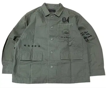 큐브 슈가 그래픽 프린트 밀리터리 자켓