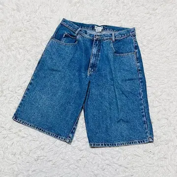 [게스] 데님 숏 배기 팬츠 90s USA제 면 파랑 LL-3L