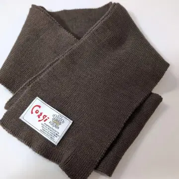 Corgi 브라운 머플러 100% 코튼