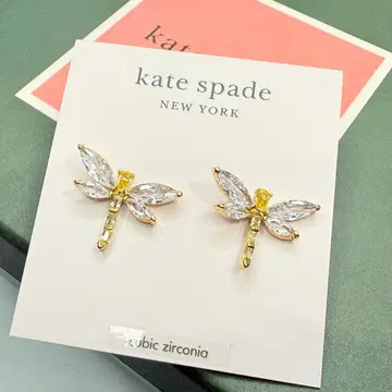 kate spade 귀걸이 골드 큐빅 지르코니아 잠자리 모티브