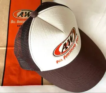 오키나와 구매 [브라운] A&W 메쉬 로고 캡 택 포함 새상품