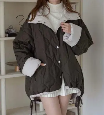 앙블르네쥬 리버서블 퀼팅 자켓