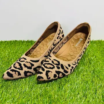 VIVAIA 힐 레오파드 무늬 레오파드 펌프스 스퀘어토 표범 무늬