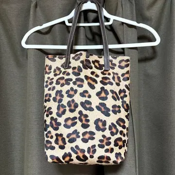 GUIA'S 구이아스 토트백 송치 가죽 파우치 포함 레오파드 무늬