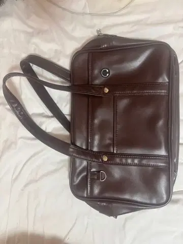 다크 브라운 토트백 합성 피혁 스쿨백