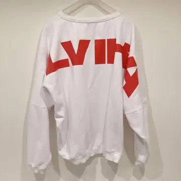 엘비라 맨투맨 트레이닝복 화이트 빨간색 로고 L