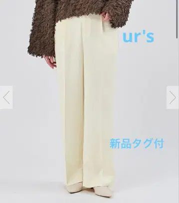 ur's 유어즈 새틴 스트레이트 팬츠 IVORY M 사이즈