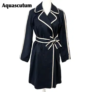 [ 새상품급 ] Aquascutum 더블 트렌치코트 10 다크 네이비