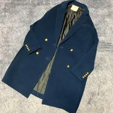 moussy 체스터 코트 네이비 골드 버튼