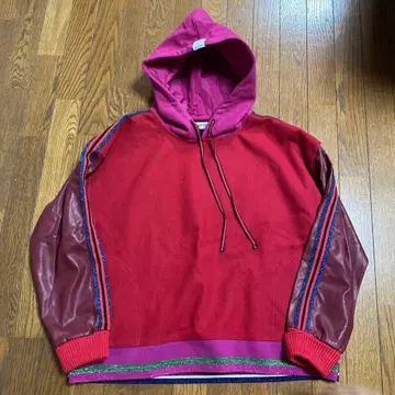 [ 미사용 새상품 ] Desigual 후드 부착 후드티 XL 빨간색/핑크