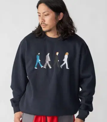 SHIPS 비틀즈 네이비 맨투맨 L