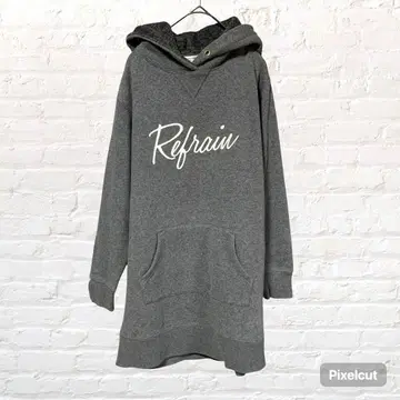 12405 백 넘버 후드티 원피스 M 안감 퍼 멜란지 그레이 M