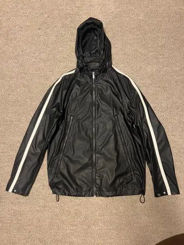 JOSEPH HOMME 코팅 후드티 48 사이즈 블랙 후드 라인