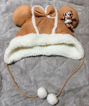 디즈니랜드 미니 무스탕 리본 팬캡 보아 귀여운 예쁜