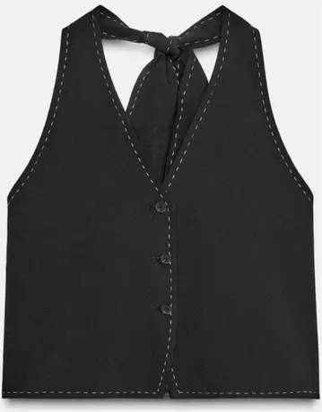 [ ZARA 신상 ] 스티치 포함 베스트 상의