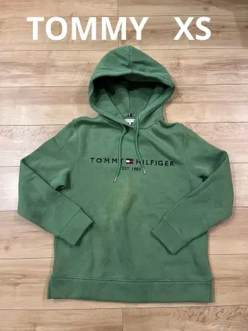 TOMMY HILFIGER 그린 후드티 XS