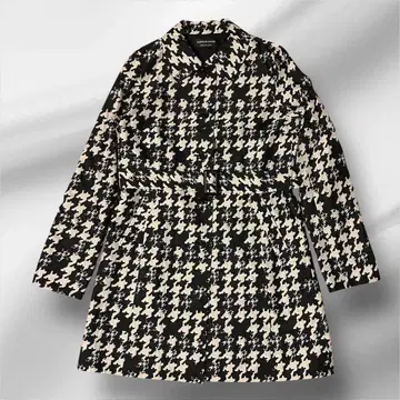 LAPINE BLANCHE 하운드투스 패턴 코트 벨트 포함 엘레강트