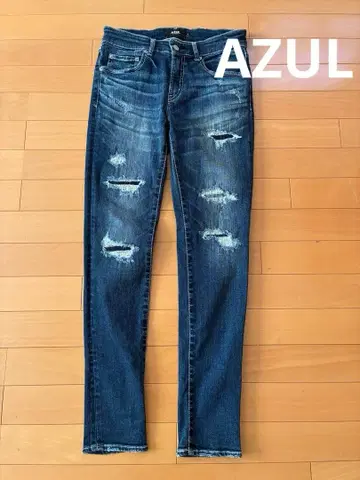 AZUL 데미지 가공 스키니 데님 S 사이즈
