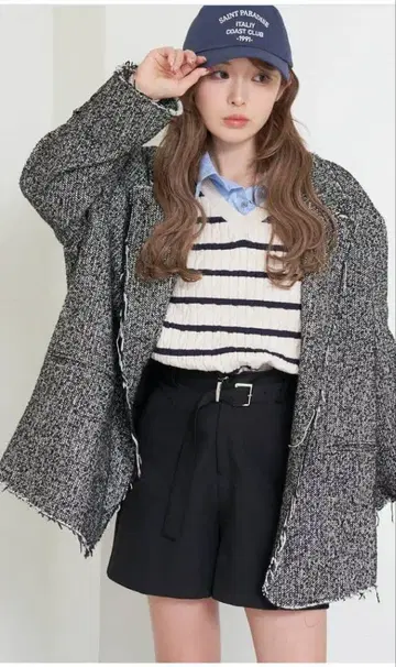 레이 카신 테일러드 자켓 블랙 화이트