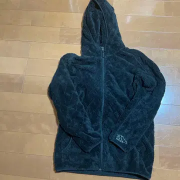 후드 부착 블랙 보아 자켓 L 사이즈