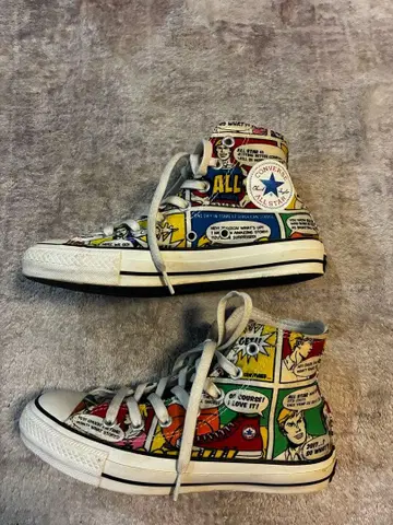 컨버스 올스타 코믹 패턴 하이컷 스니커즈 24.5 인솔