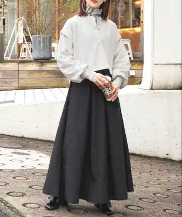 팁 탑 도트 단추 풀오버 x 원피스 SET