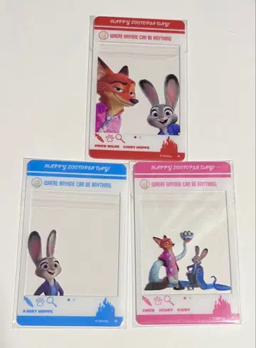 주토피아 SNS풍 아크릴 카드 컬렉션 3장 세트