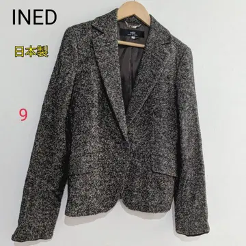 [ 일본제 ] 새상품급 INED 이네드 울 트위드 자켓 9호 M