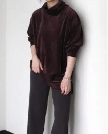 1990's, Velour high neck tops in brown