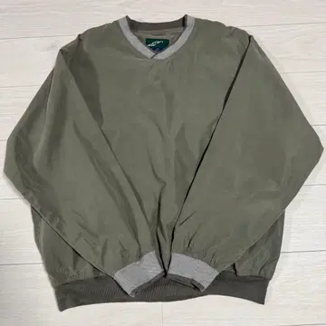 올리브 그린 나일론 V넥 자켓 미국 빈티지 의류