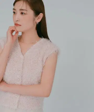 [ 새상품급 ] 플러피 니트 베스트 핑크 베이지 셀프리드