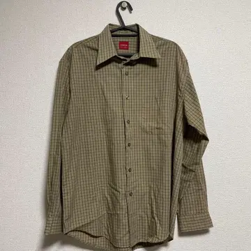 ARROW 체크 무늬 긴팔 셔츠 카키