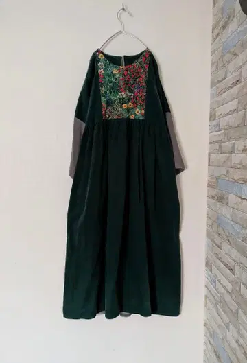 코듀로이 꽃무늬 롱 원피스