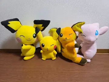 포켓몬 피츄, 피카츄, 라이츄, 뮤우 봉제 인형 4체 세트