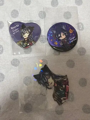 악마 고양이 난자 보스키 하트 캔뱃지 클리어 카드 홀로그램 캔뱃지