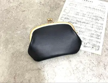 모자 가마구치 미니 지갑 소가죽 블랙