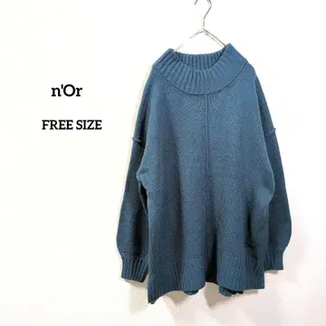 n'Or 파랑 니트 하이넥 F 루즈핏 실루엣 가을/겨울 인기 긴팔 상의