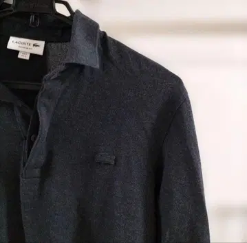 LACOSTE 다크 그레이 피케 셔츠 긴팔
