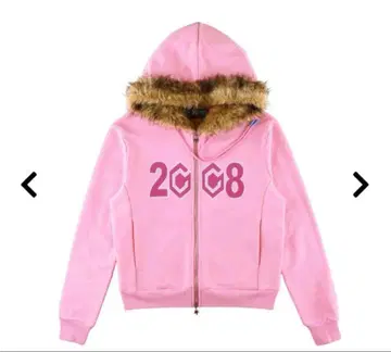 2008 후드 부착 핑크 후드티