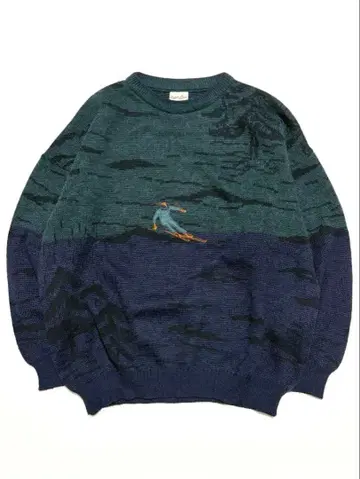 스키 패턴 니트 스웨터