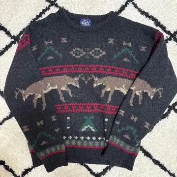 80s 울리치 vintage 스웨터 노르딕 네이비 택 M