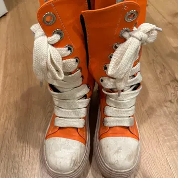 오렌지 하이컷 스니커즈 36