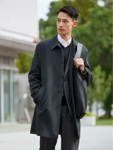 프레셔스 니트 멜톤 스탠드 카라 코트 플라스테 (PLST) L 사이즈