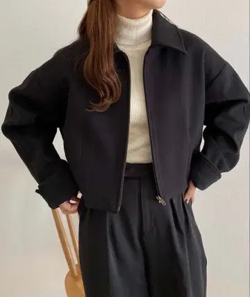 callautia 스텐칼라 숏 아우터 블랙 M 사이즈